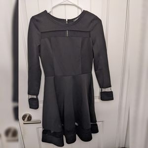 Mesh Panel Skater Dress